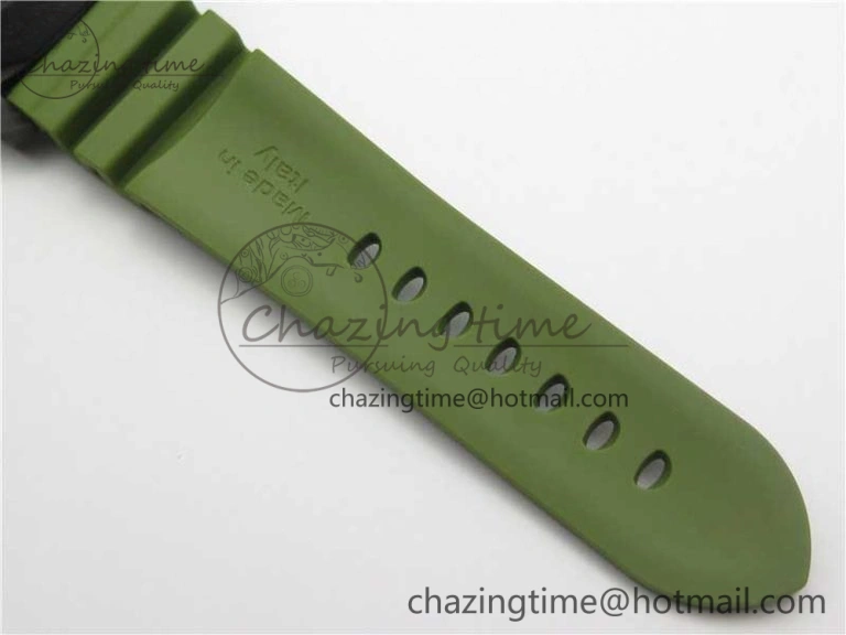 Comfortable PAM961 Carbotech VSF Best Edition Carbon Dial on Green Rubber Strap P.9010 Clone 8414
