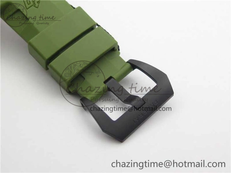 Comfortable PAM961 Carbotech VSF Best Edition Carbon Dial on Green Rubber Strap P.9010 Clone 8414