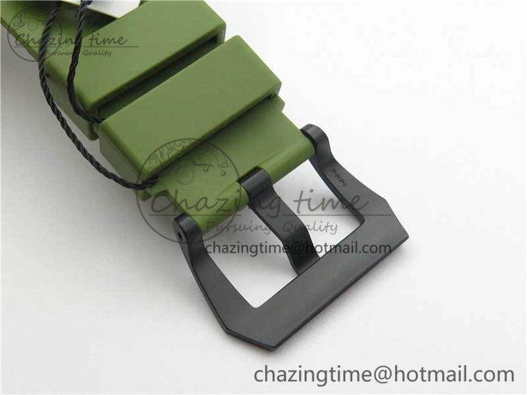 Comfortable PAM961 Carbotech VSF Best Edition Carbon Dial on Green Rubber Strap P.9010 Clone 8414