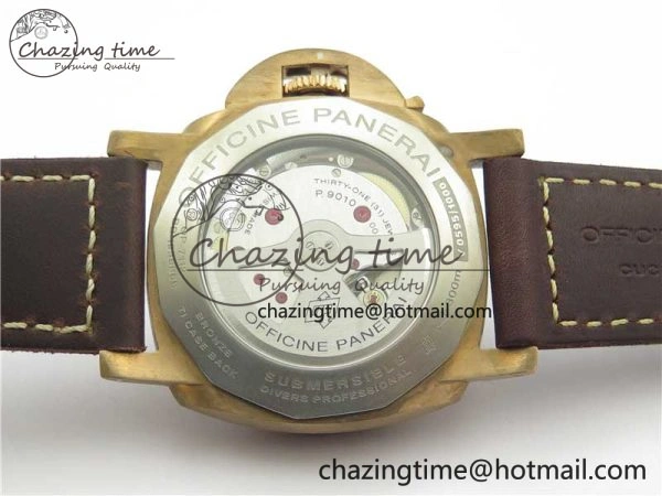 PAM968 V Bronzo ZF 1:1 Best Edition Brown Ceramic Bezel and Dial on Brown Strap P.9010 Clone Durable 8379
