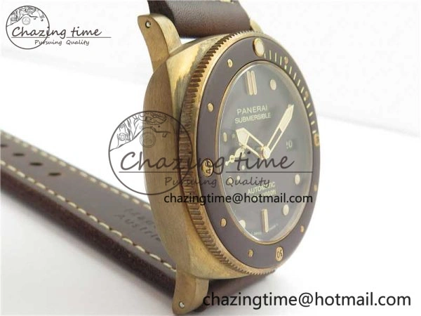 PAM968 V Bronzo ZF 1:1 Best Edition Brown Ceramic Bezel and Dial on Brown Strap P.9010 Clone Durable 8379