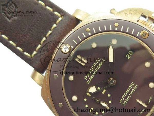 PAM968 V Bronzo ZF 1:1 Best Edition Brown Ceramic Bezel and Dial on Brown Strap P.9010 Clone Durable 8379