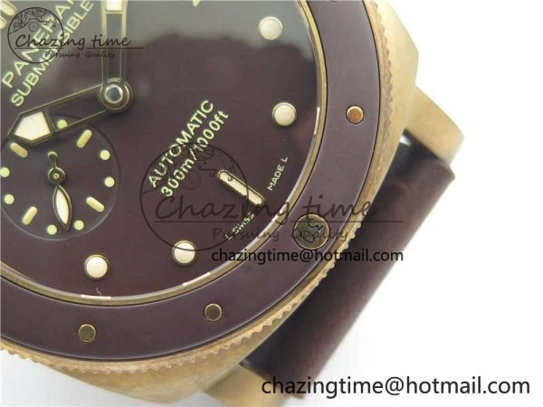 PAM968 V Bronzo ZF 1:1 Best Edition Brown Ceramic Bezel and Dial on Brown Strap P.9010 Clone Durable 8379
