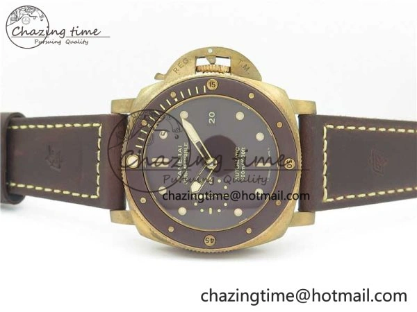 PAM968 V Bronzo ZF 1:1 Best Edition Brown Ceramic Bezel and Dial on Brown Strap P.9010 Clone Durable 8379