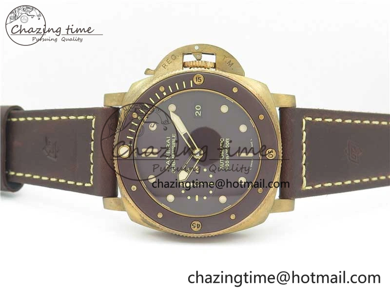 PAM968 V Bronzo ZF 1:1 Best Edition Brown Ceramic Bezel and Dial on Brown Strap P.9010 Clone Durable 8379