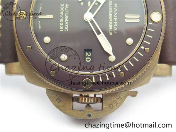 PAM968 V Bronzo ZF 1:1 Best Edition Brown Ceramic Bezel and Dial on Brown Strap P.9010 Clone Durable 8379