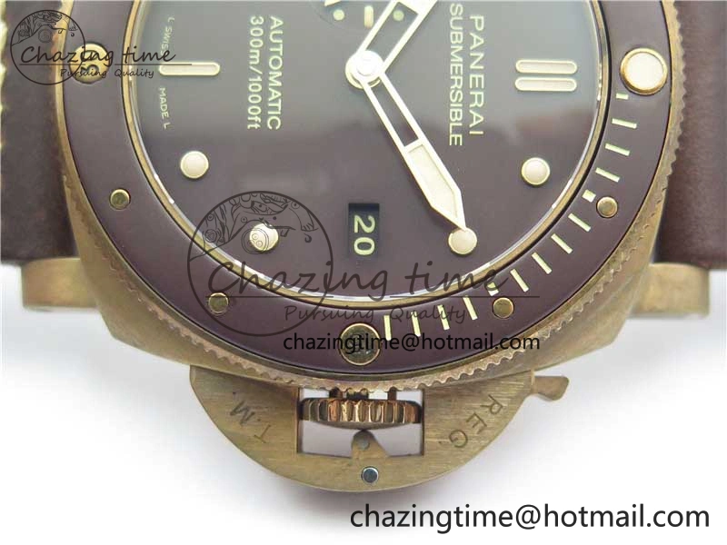 PAM968 V Bronzo ZF 1:1 Best Edition Brown Ceramic Bezel and Dial on Brown Strap P.9010 Clone Durable 8379