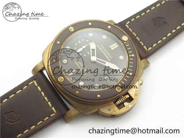 PAM968 V Bronzo ZF 1:1 Best Edition Brown Ceramic Bezel and Dial on Brown Strap P.9010 Clone Durable 8379