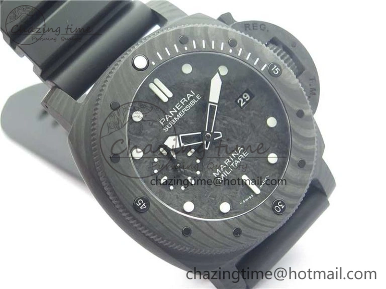 SoftTouch PAM979 Carbotech VSF Best Edition Carbon Dial on Rubber Strap P.9010 Clone (Free Leather Strap) 8404