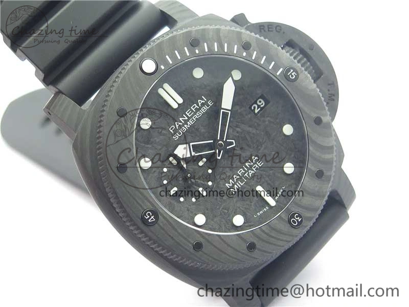 SoftTouch PAM979 Carbotech VSF Best Edition Carbon Dial on Rubber Strap P.9010 Clone (Free Leather Strap) 8404