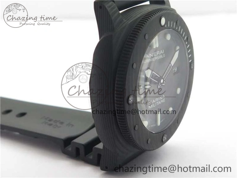 SoftTouch PAM979 Carbotech VSF Best Edition Carbon Dial on Rubber Strap P.9010 Clone (Free Leather Strap) 8404