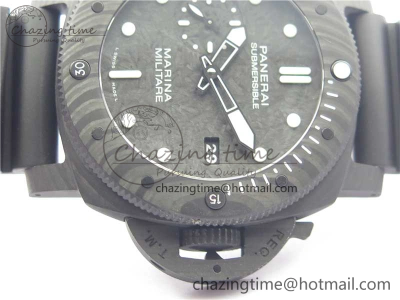 SoftTouch PAM979 Carbotech VSF Best Edition Carbon Dial on Rubber Strap P.9010 Clone (Free Leather Strap) 8404