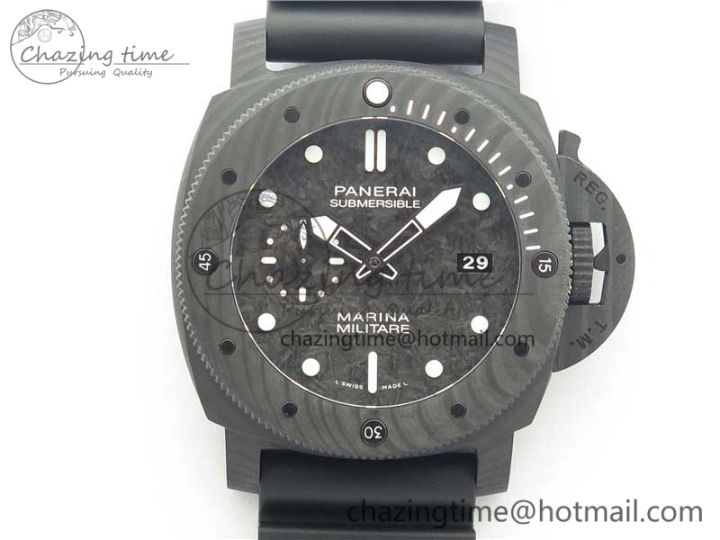 SoftTouch PAM979 Carbotech VSF Best Edition Carbon Dial on Rubber Strap P.9010 Clone (Free Leather Strap) 8404