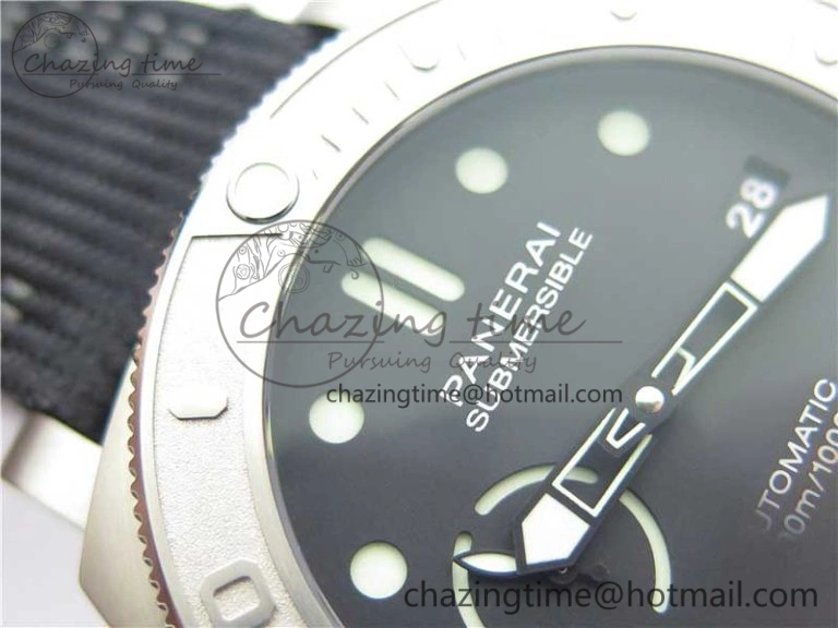 Affordable PAM984 Mike Horn Submersible VSF 1:1 Best Edition Black Dial on Black Nylon Strap P.9010 Clone 8421