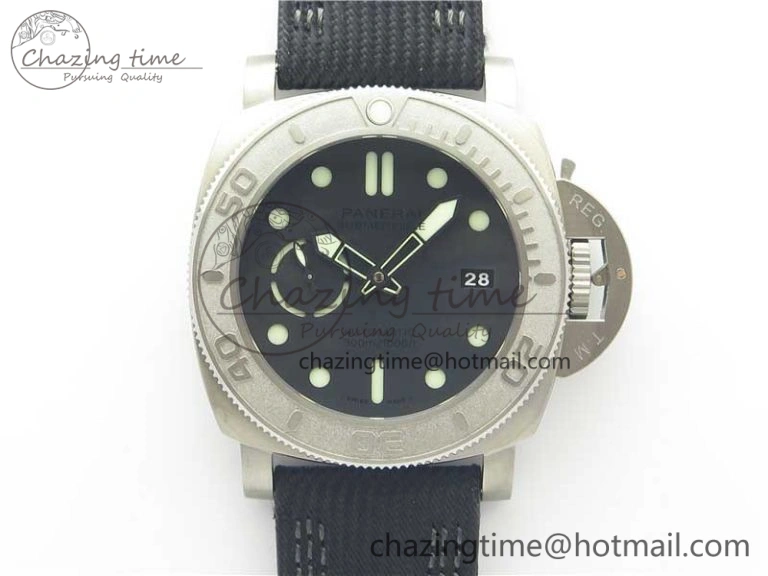 Affordable PAM984 Mike Horn Submersible VSF 1:1 Best Edition Black Dial on Black Nylon Strap P.9010 Clone 8421