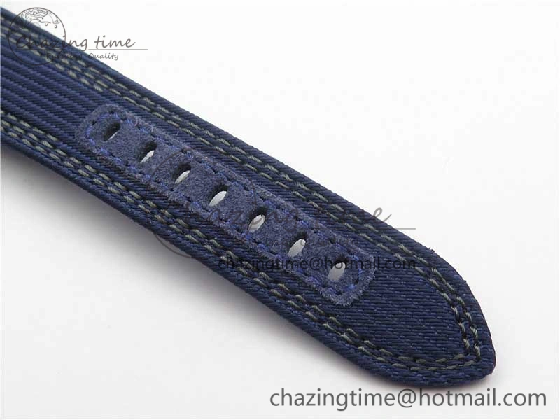 PAM985 Mike Horn Submersible VSF 1:1 Best Edition Black Dial on Blue Nylon Strap P.9010 Clone WeatherProof 8415