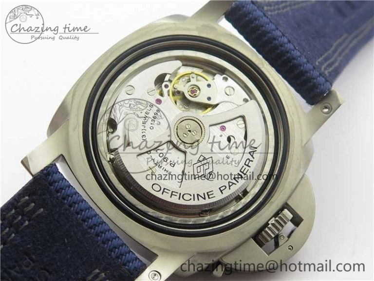 PAM985 Mike Horn Submersible VSF 1:1 Best Edition Black Dial on Blue Nylon Strap P.9010 Clone WeatherProof 8415