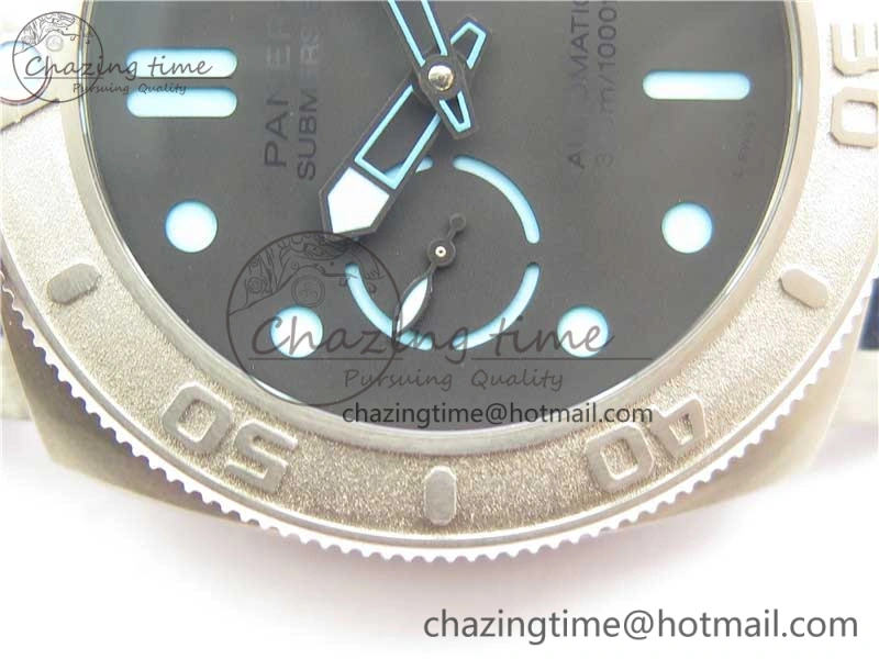 PAM985 Mike Horn Submersible VSF 1:1 Best Edition Black Dial on Blue Nylon Strap P.9010 Clone WeatherProof 8415
