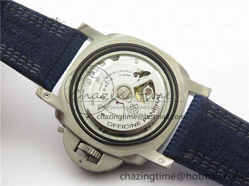 PAM985 Mike Horn Submersible VSF 1:1 Best Edition Black Dial on Blue Nylon Strap P.9010 Clone WeatherProof 8415
