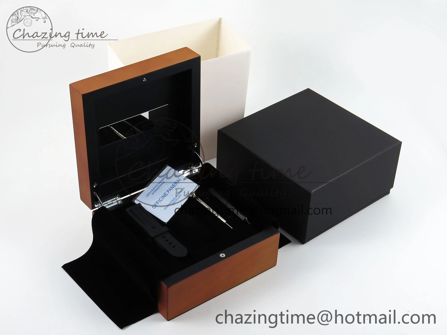 Elegant PANERAI NEW STYLE PEARWOOD BOX 4187