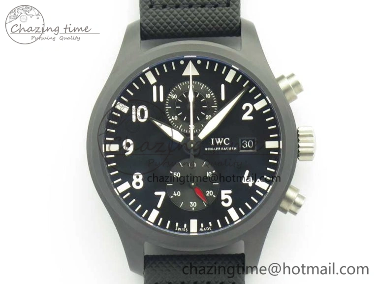 PILOT IW389001 ZF 1:1 Best Edition Ceramic Case Black Dial on Nylon Strap A7750 (Same Function As Genuine) GoodFit 7158