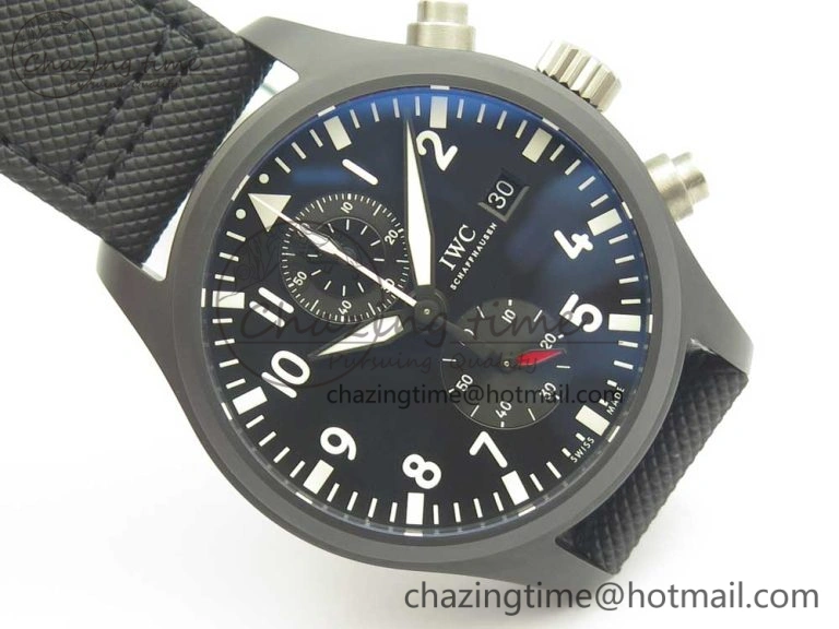 PILOT IW389001 ZF 1:1 Best Edition Ceramic Case Black Dial on Nylon Strap A7750 (Same Function As Genuine) GoodFit 7158