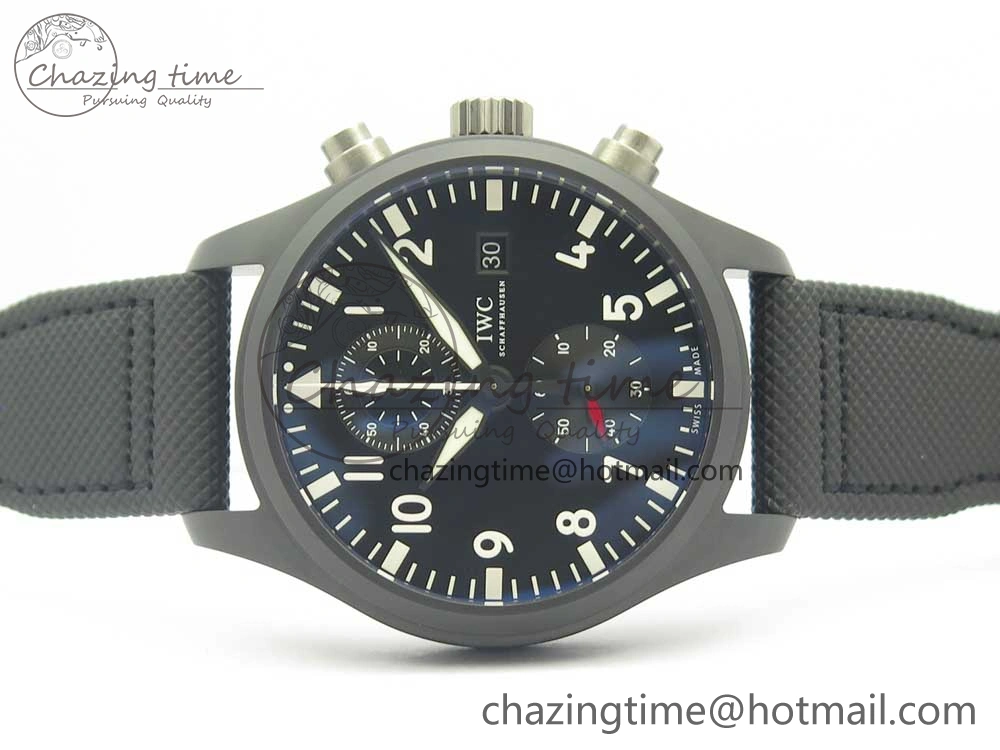 PILOT IW389001 ZF 1:1 Best Edition Ceramic Case Black Dial on Nylon Strap A7750 (Same Function As Genuine) GoodFit 7158
