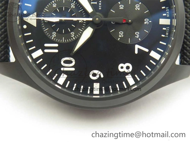 PILOT IW389001 ZF 1:1 Best Edition Ceramic Case Black Dial on Nylon Strap A7750 (Same Function As Genuine) GoodFit 7158