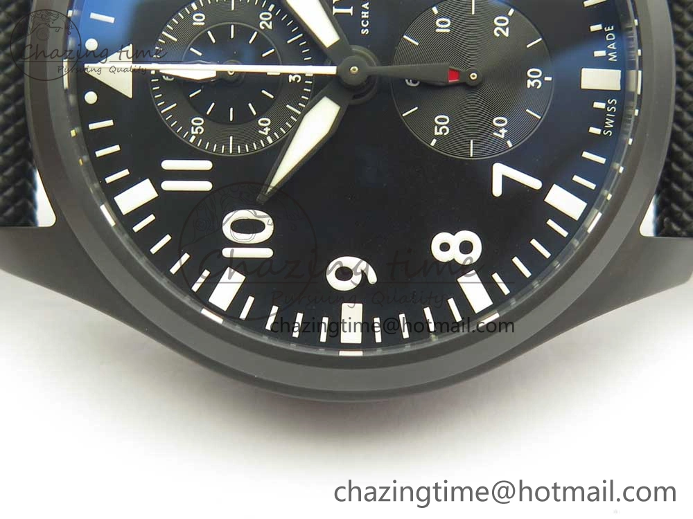 PILOT IW389001 ZF 1:1 Best Edition Ceramic Case Black Dial on Nylon Strap A7750 (Same Function As Genuine) GoodFit 7158