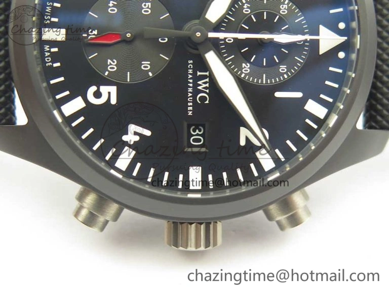 PILOT IW389001 ZF 1:1 Best Edition Ceramic Case Black Dial on Nylon Strap A7750 (Same Function As Genuine) GoodFit 7158