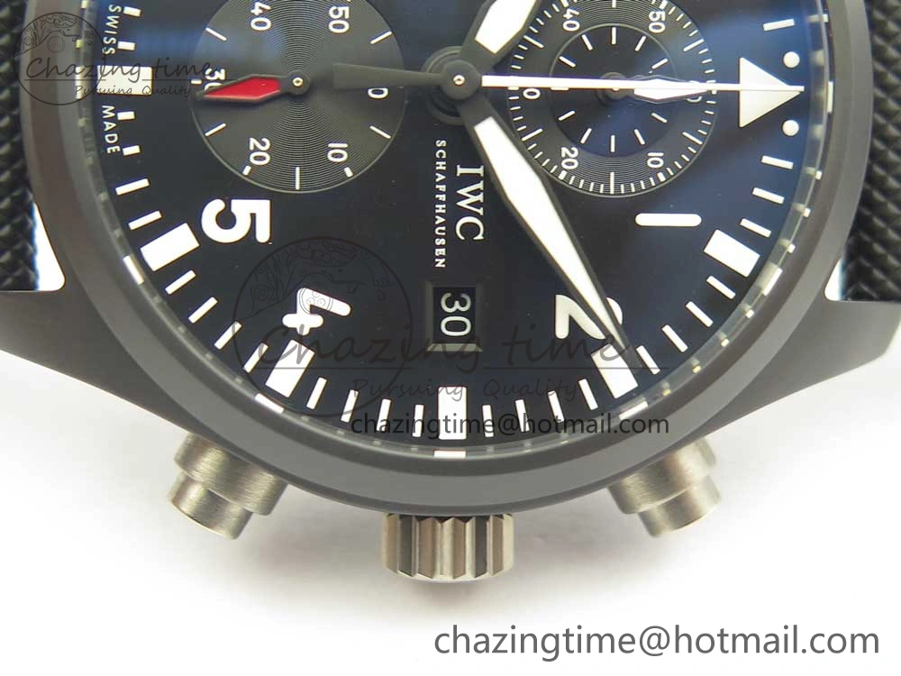 PILOT IW389001 ZF 1:1 Best Edition Ceramic Case Black Dial on Nylon Strap A7750 (Same Function As Genuine) GoodFit 7158