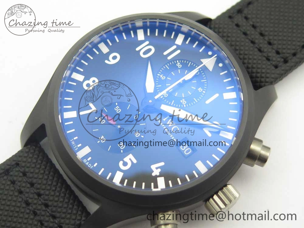 PILOT IW389001 ZF 1:1 Best Edition Ceramic Case Black Dial on Nylon Strap A7750 (Same Function As Genuine) GoodFit 7158