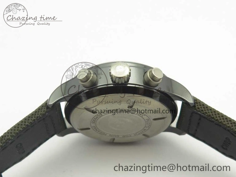 PILOT IW389001 ZF 1:1 Best Edition Ceramic Case Green Dial on Green Nylon Strap A7750 (Function Same As Genuine) WellDesigned 7160