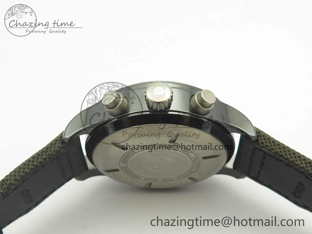PILOT IW389001 ZF 1:1 Best Edition Ceramic Case Green Dial on Green Nylon Strap A7750 (Function Same As Genuine) WellDesigned 7160