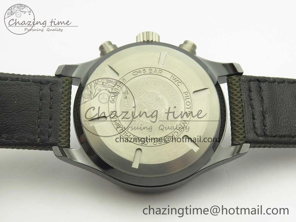 PILOT IW389001 ZF 1:1 Best Edition Ceramic Case Green Dial on Green Nylon Strap A7750 (Function Same As Genuine) WellDesigned 7160