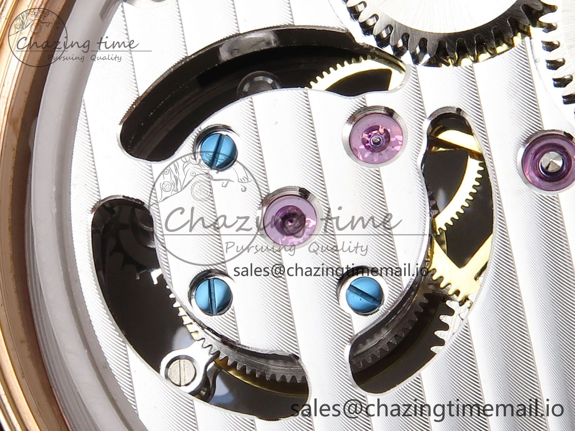 PP Tourbillon RG Diamonds Bezel RMSF Edition Black Starry Dial on Blue Leather Strap Contemporary 8682