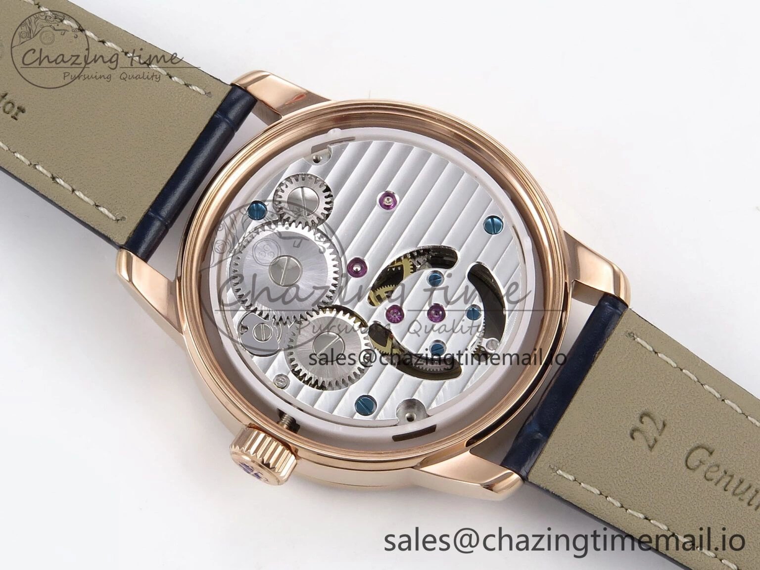 PP Tourbillon RG Diamonds Bezel RMSF Edition Black Starry Dial on Blue Leather Strap Contemporary 8682