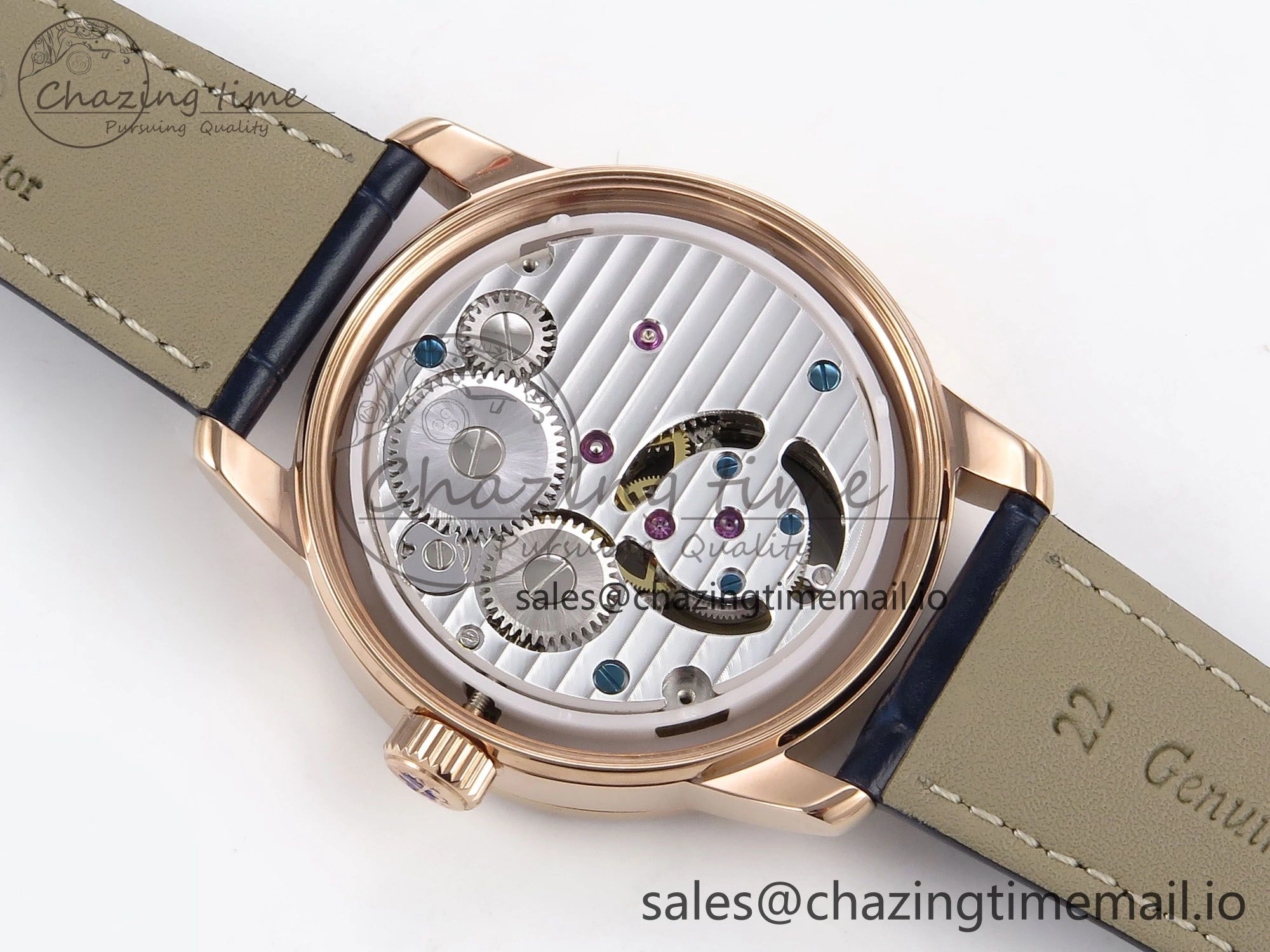 PP Tourbillon RG Diamonds Bezel RMSF Edition Black Starry Dial on Blue Leather Strap Contemporary 8682
