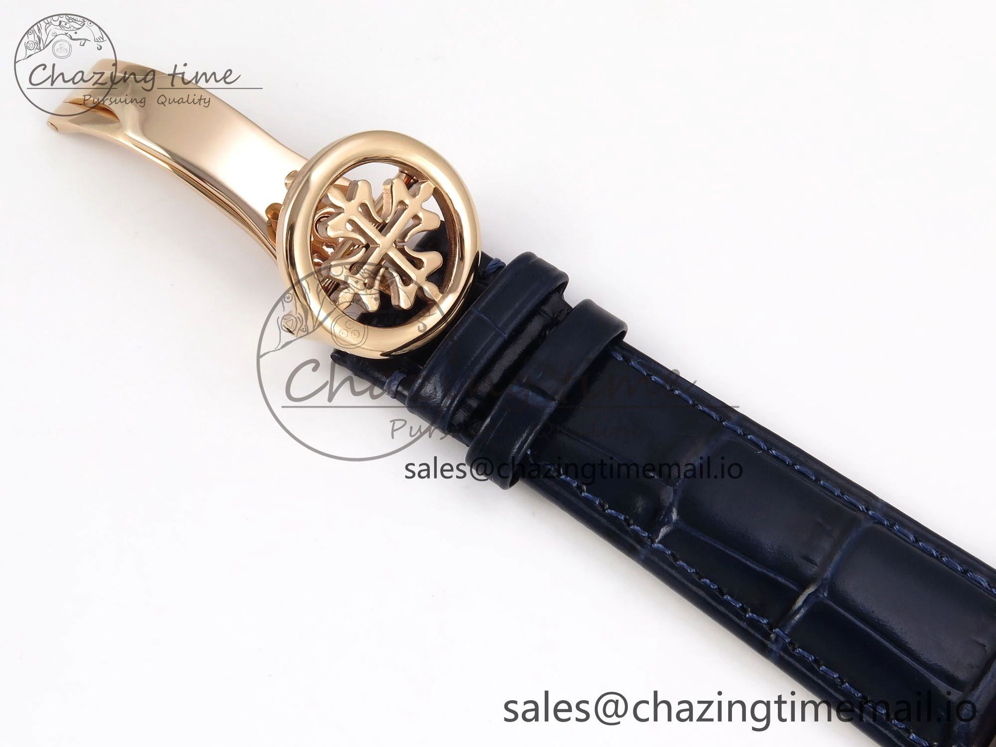 PP Tourbillon RG Diamonds Bezel RMSF Edition Black Starry Dial on Blue Leather Strap Contemporary 8682