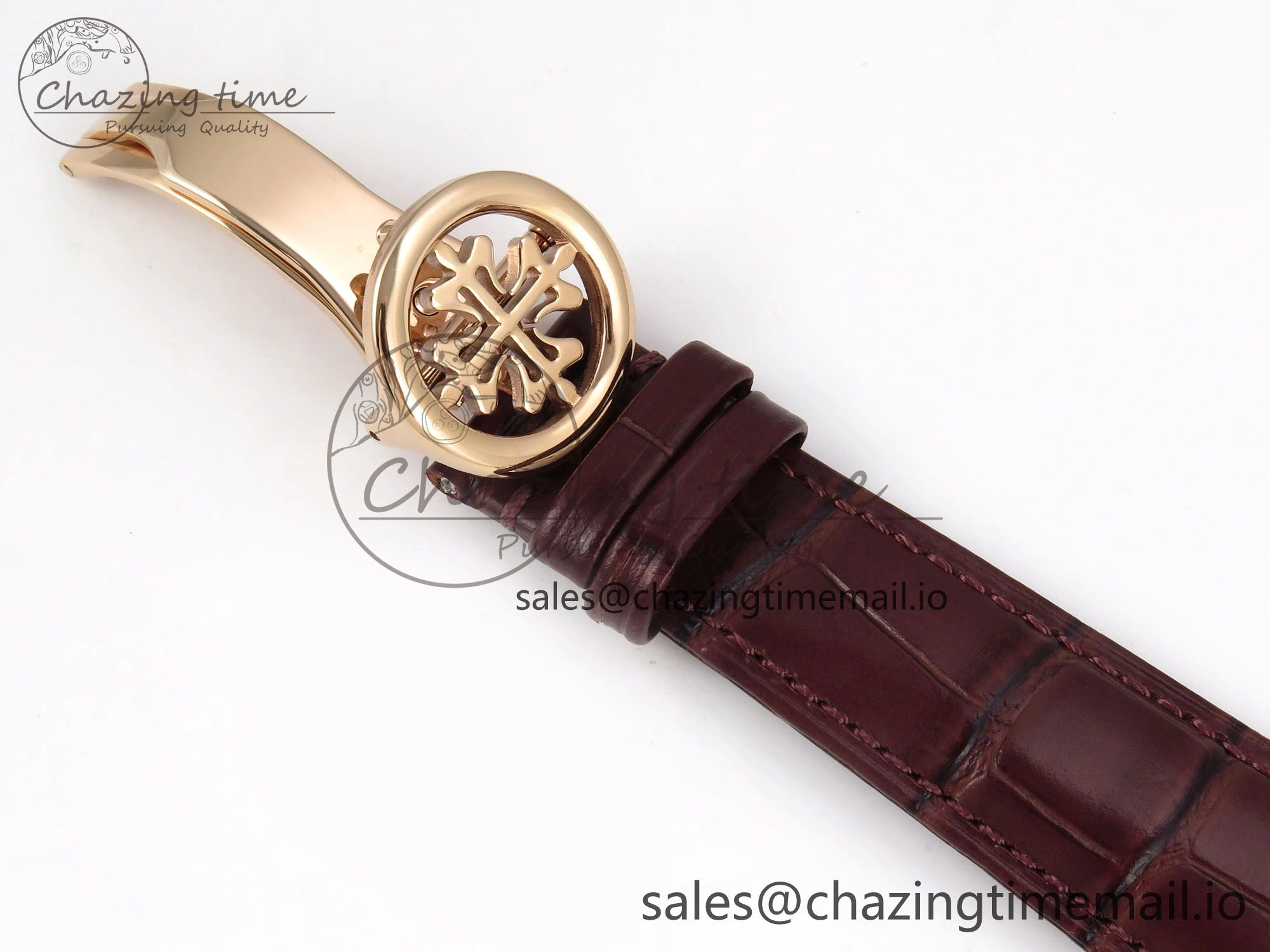 PP Tourbillon RG Diamonds Bezel RMSF Edition White Dial on Brown Leather Strap SportInspired 8681
