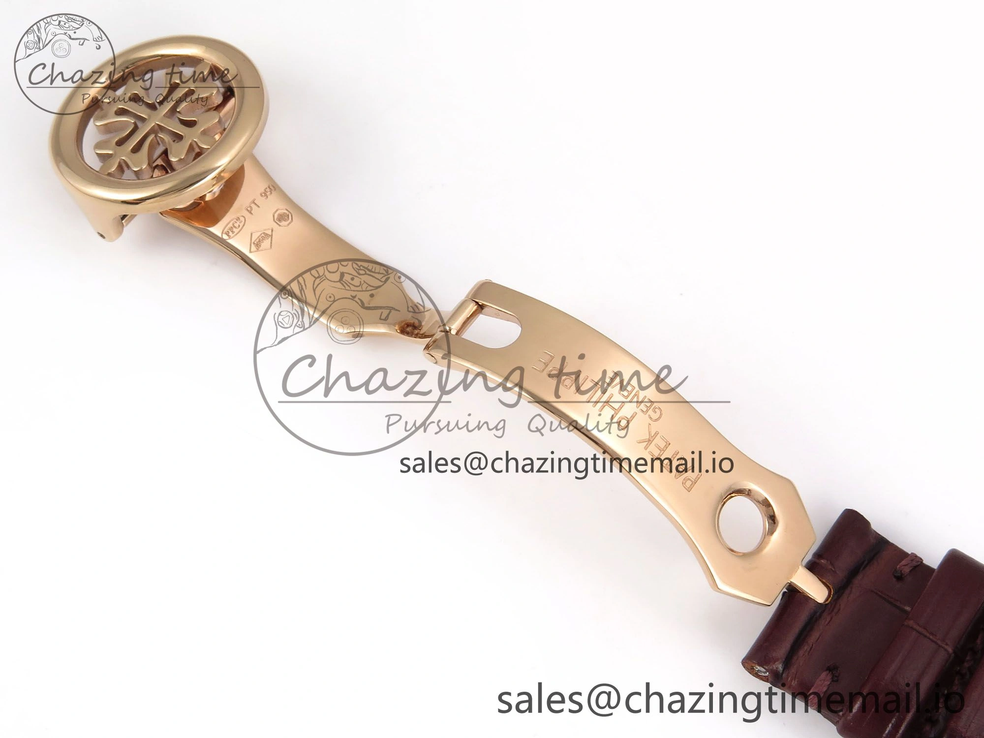 PP Tourbillon RG Diamonds Bezel RMSF Edition White Dial on Brown Leather Strap SportInspired 8681