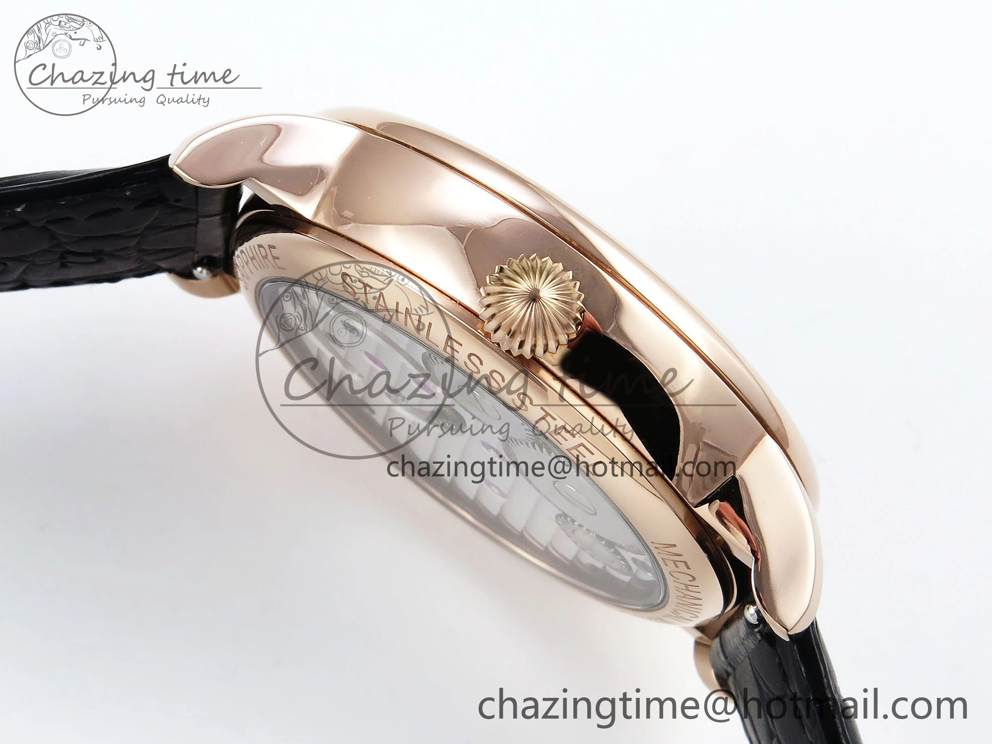 PP Tourbillon RG RMSF Edition Blue Dial on Blue Leather Strap Trendy 9869