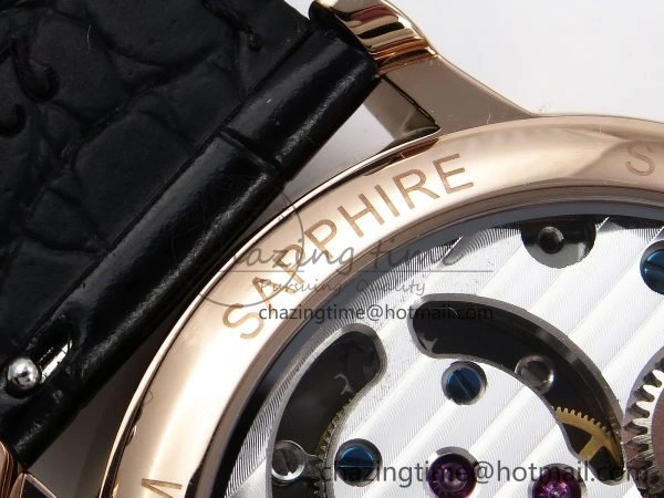 PP Tourbillon RG RMSF Edition Blue Dial on Blue Leather Strap Trendy 9869