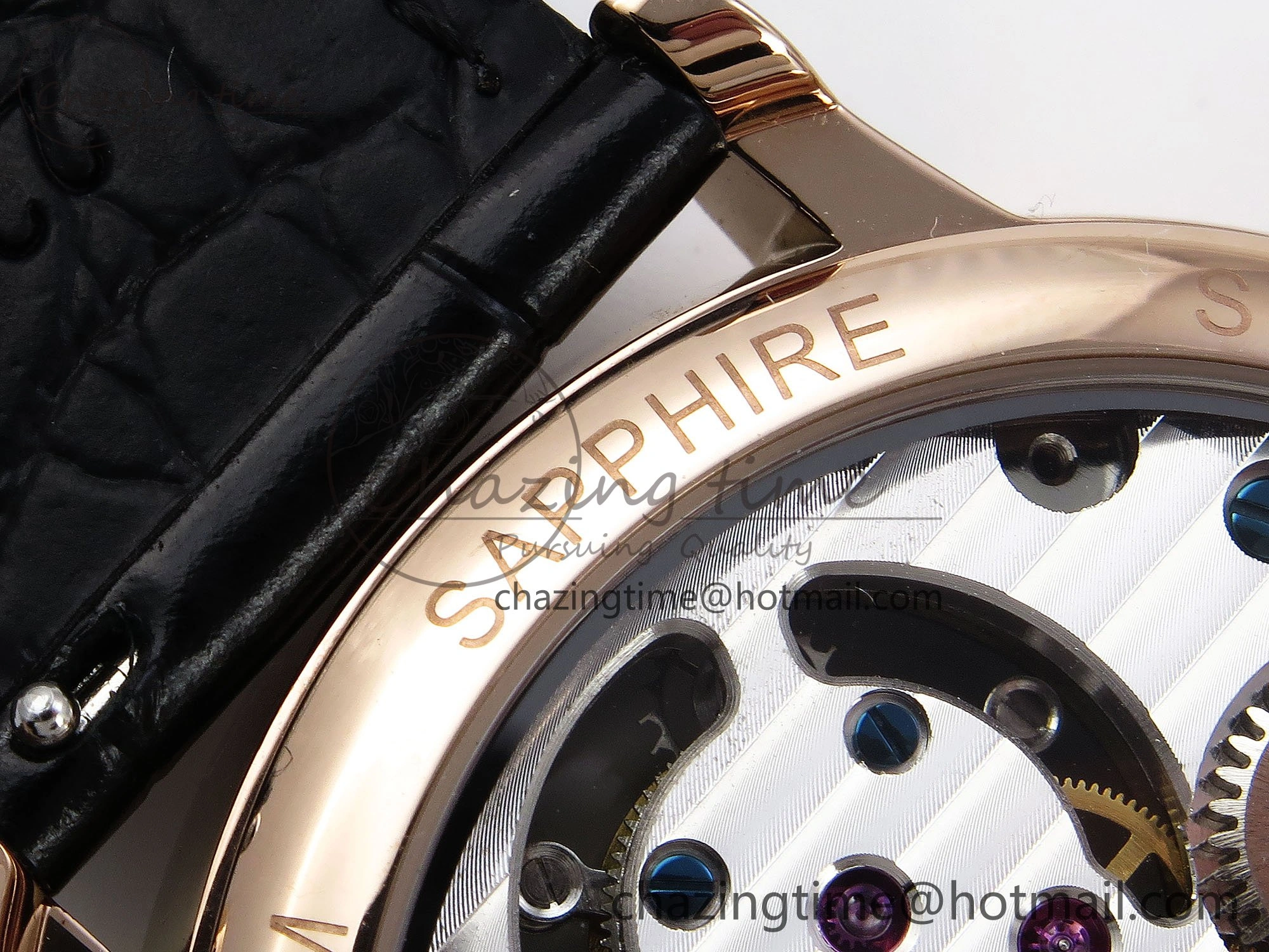 PP Tourbillon RG RMSF Edition Blue Dial on Blue Leather Strap Trendy 9869