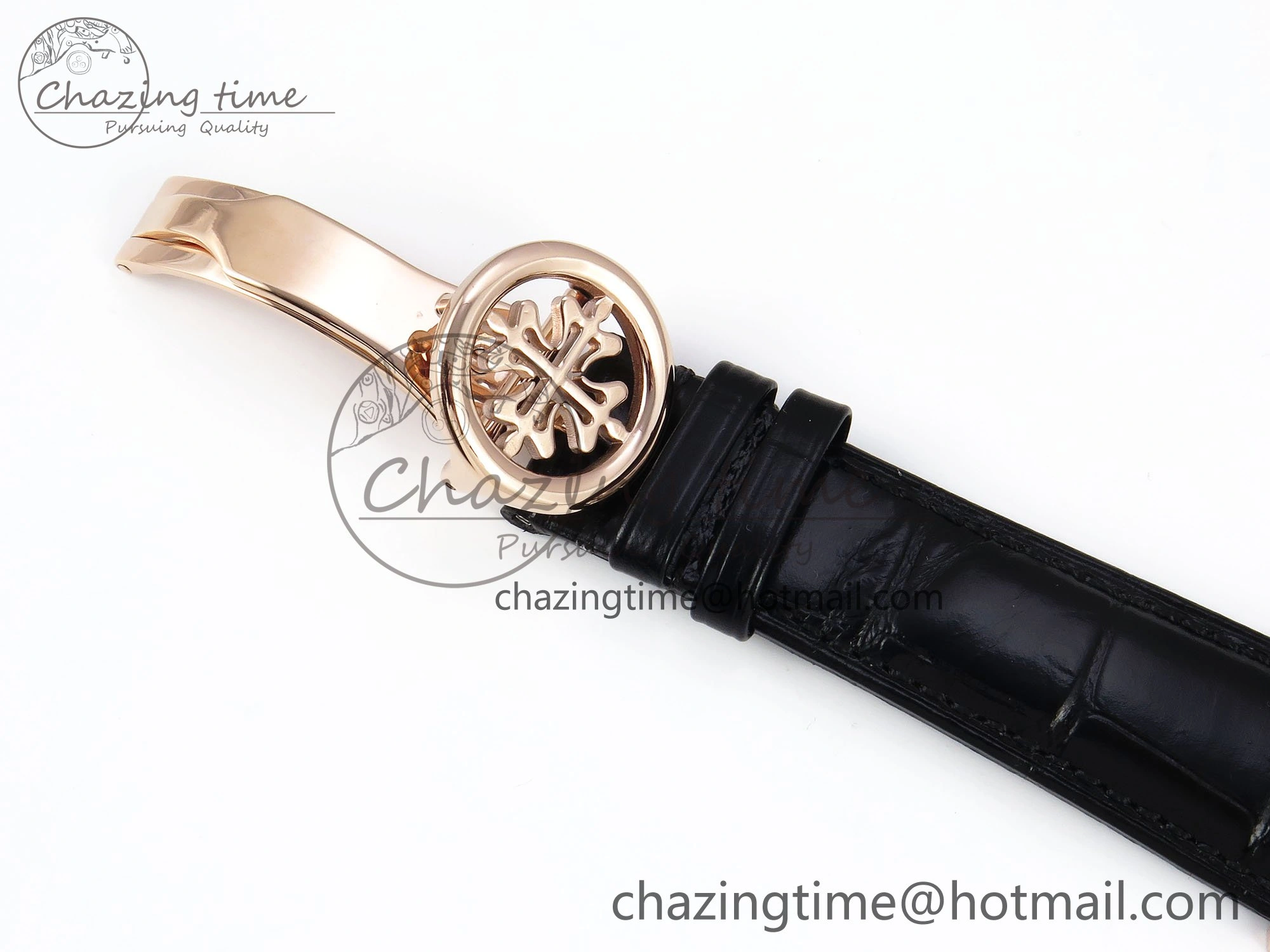 PP Tourbillon RG RMSF Edition Blue Dial on Blue Leather Strap Trendy 9869