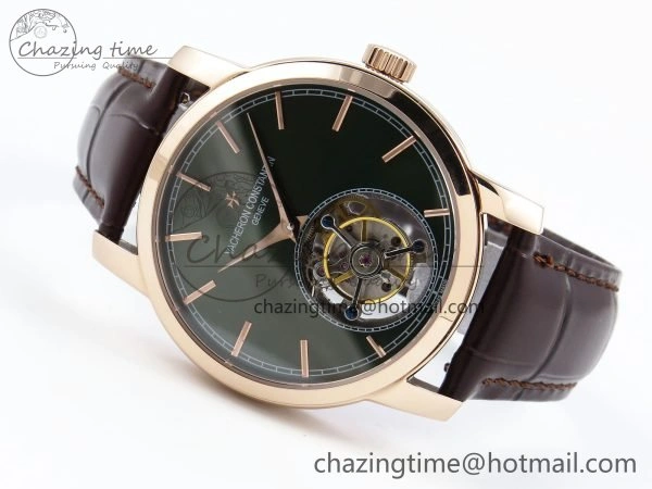 PP Tourbillon RG RMSF Edition Green Dial on Brown Leather Strap Functional 9870