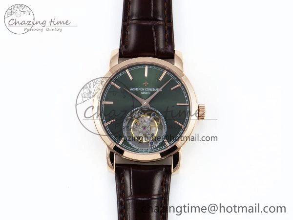 PP Tourbillon RG RMSF Edition Green Dial on Brown Leather Strap Functional 9870