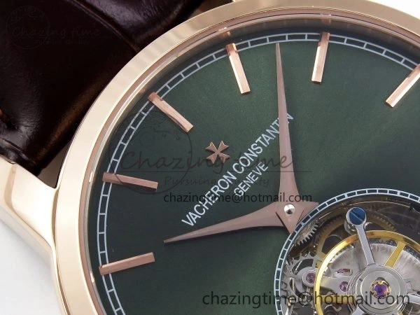 PP Tourbillon RG RMSF Edition Green Dial on Brown Leather Strap Functional 9870