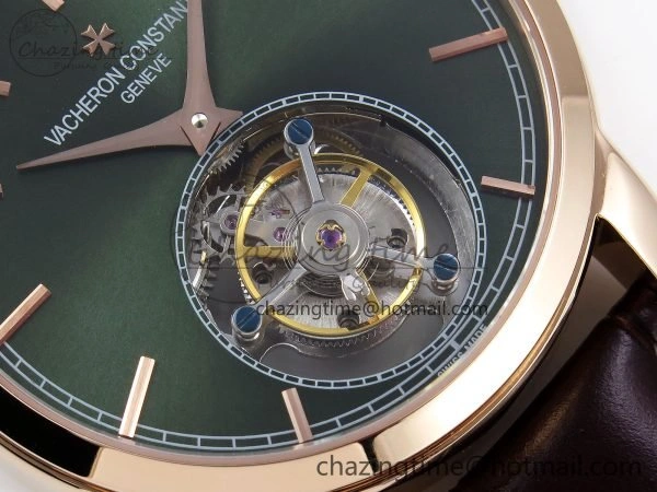 PP Tourbillon RG RMSF Edition Green Dial on Brown Leather Strap Functional 9870