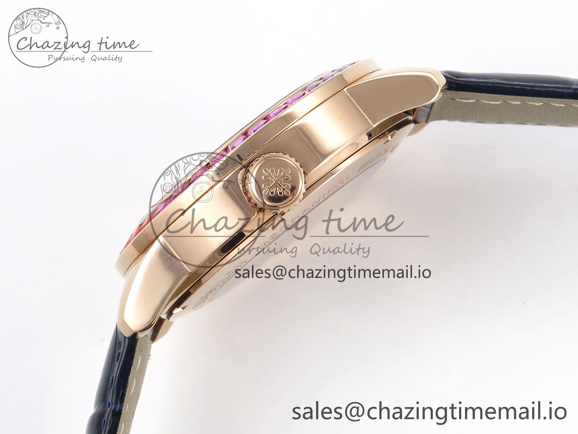 PP Tourbillon RG Rainbow Bezel RMSF Edition Black Starry Dial on Blue Leather Strap Tailored 8685